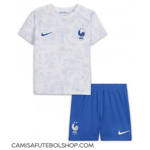 Camisa de time de futebol França Replicas 2º Equipamento Infantil Mundo 2022 Manga Curta (+ Calças curtas)